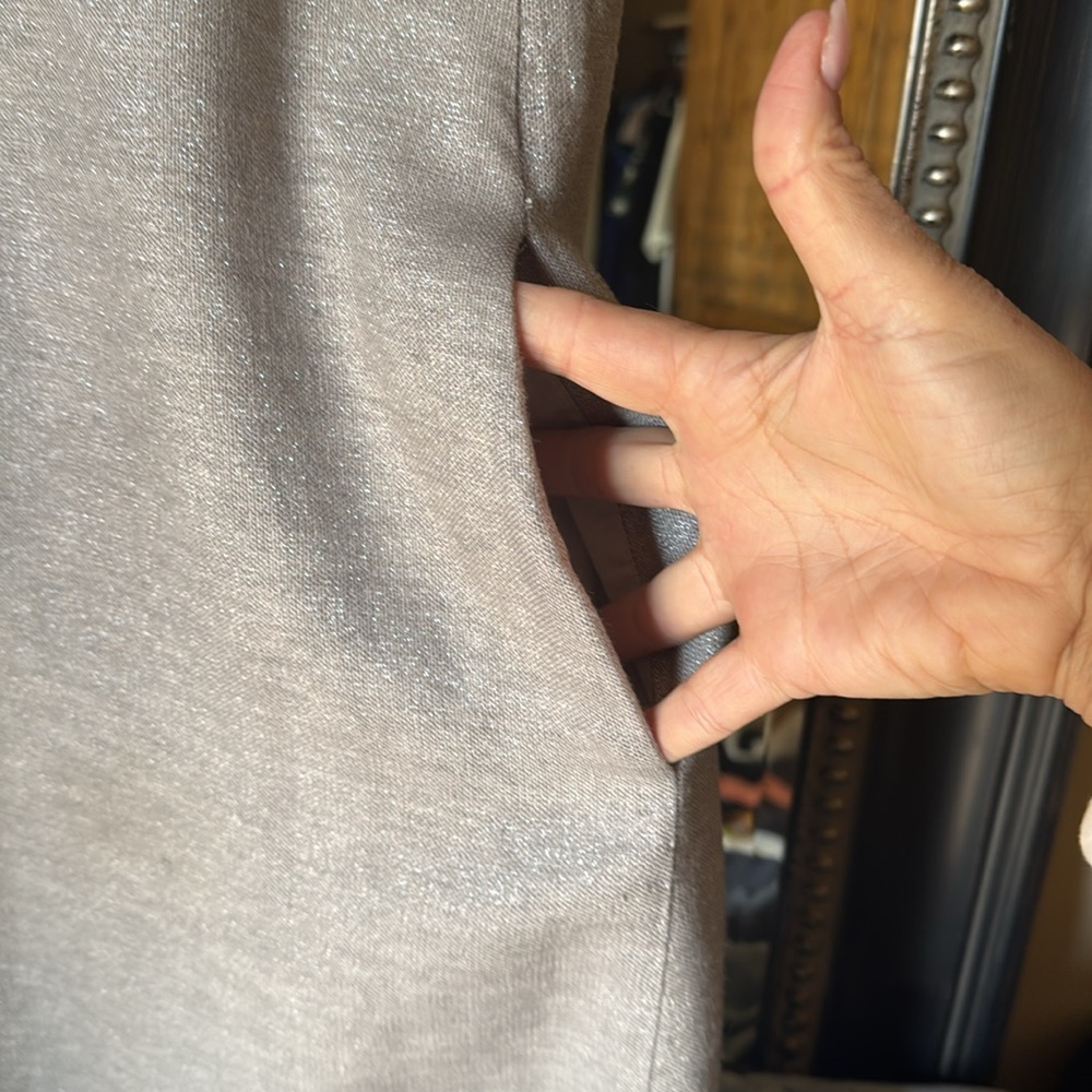 Eileen Fisher sparkly silver grey linen dress S - Picture 8 of 14